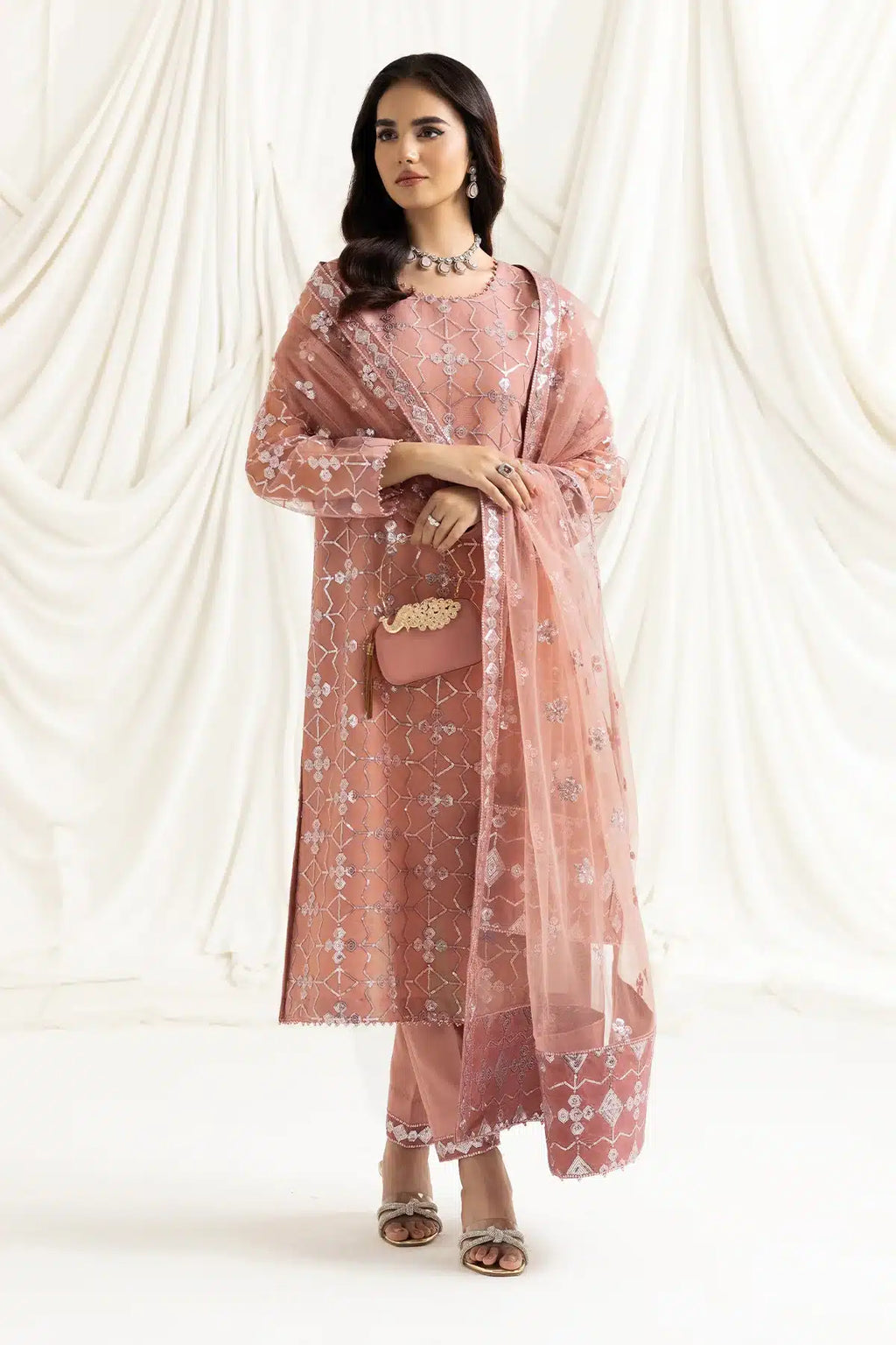 Alizeh | Dua Formals 23 | DUA-V02D04B-NAZIK(PINK) - House Of Anaya