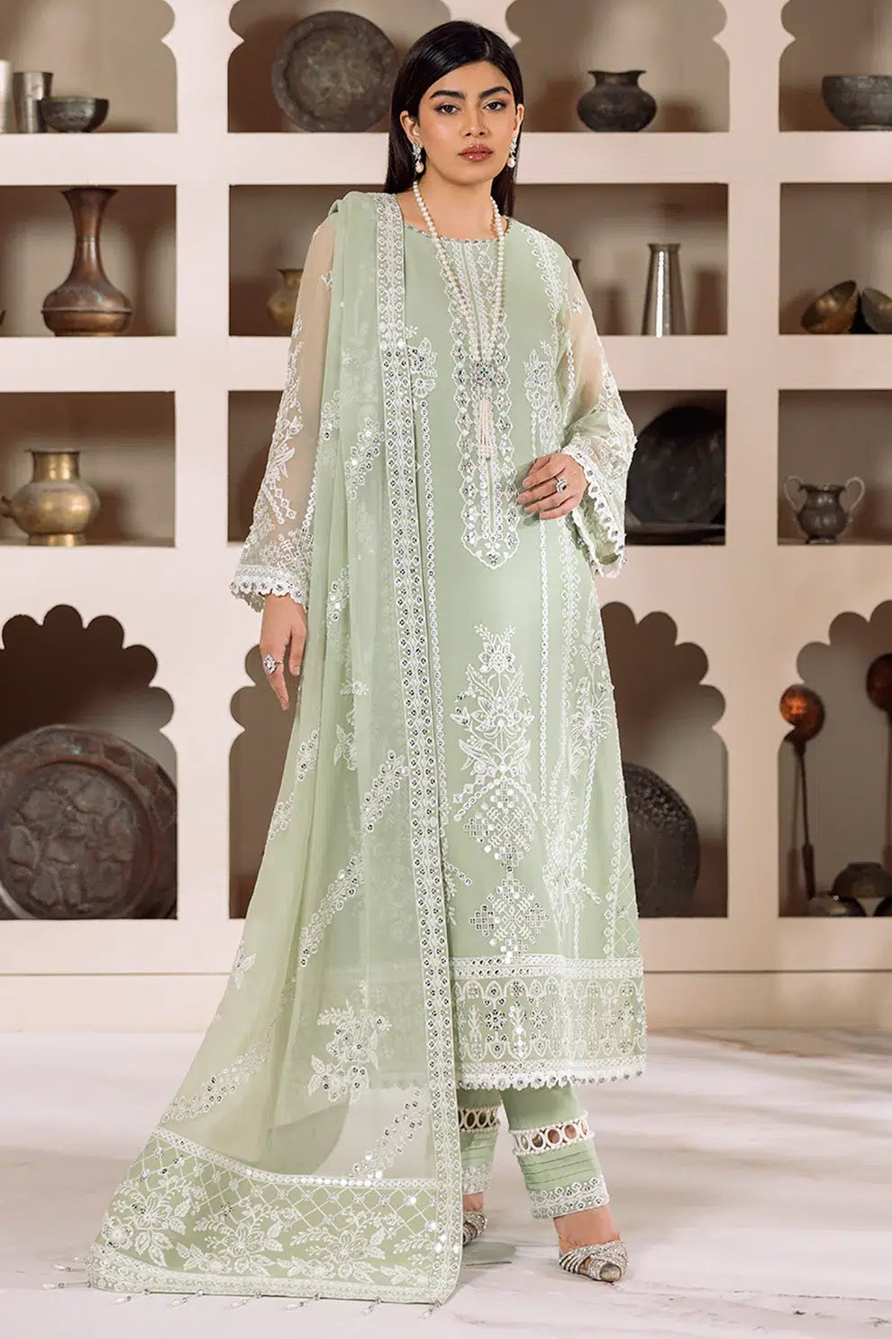 Alizeh | Dua Formals 23 | DUA-V01D04A- MEHRUNISA ( PISTA ) - House Of Anaya