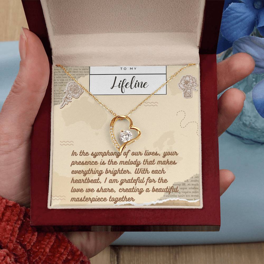 Forever Love Necklace for Valentines , Birthdays and Weddings with Beautiful Custom Message - Riwayat-e-khas