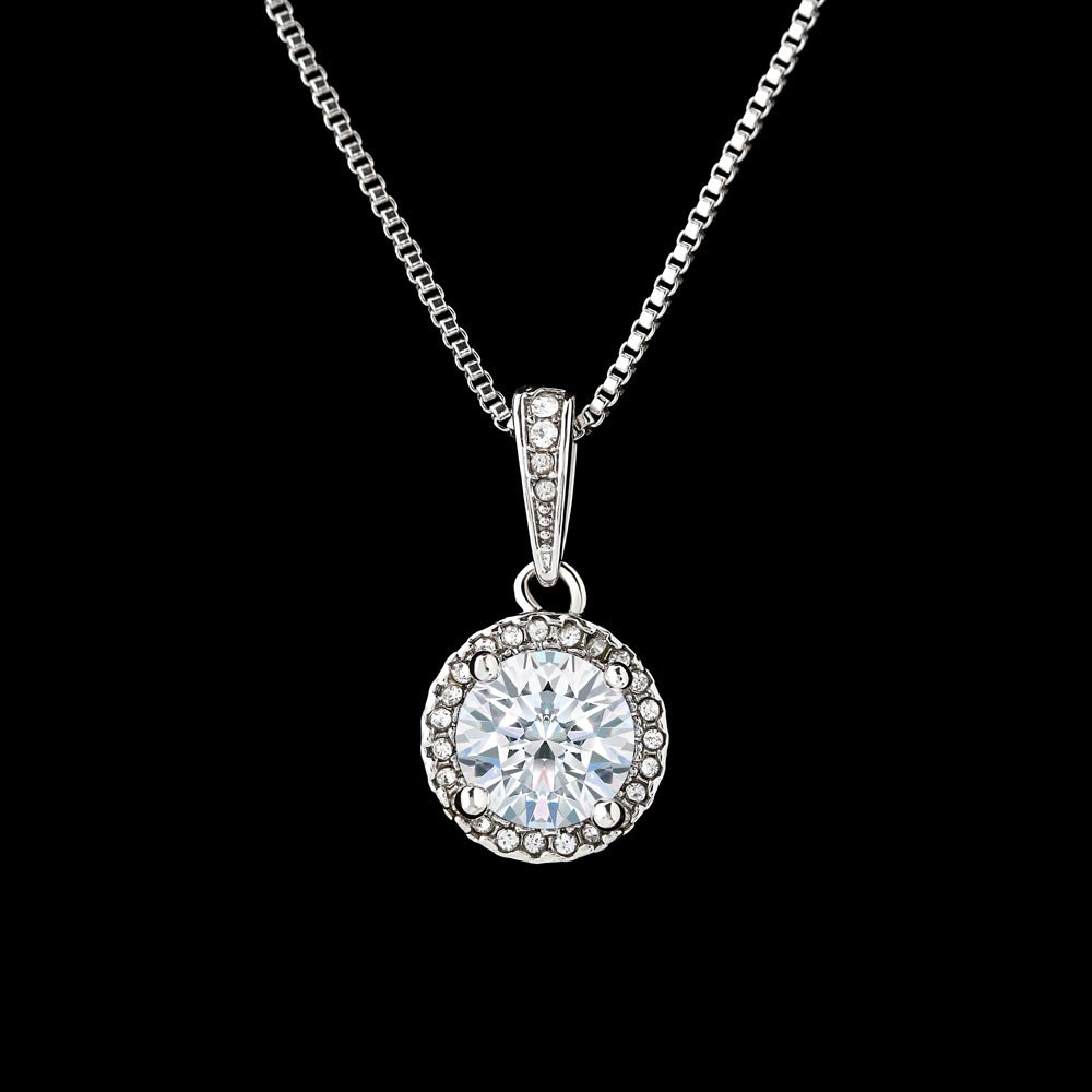 Eternal Hope Silver Necklace for Valentines , Birthdays and Weddings with Beautiful Custom Message - Riwayat-e-khas