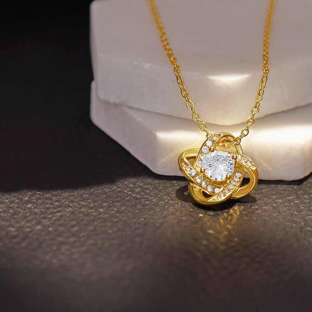 Love Knot Necklace for Valentines , Birthdays and Weddings with Beautiful Custom Message - Riwayat-e-khas