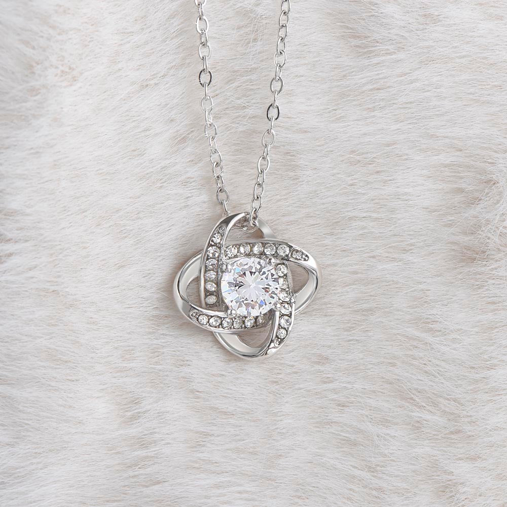 Love Knot Necklace for Valentines , Birthdays and Weddings with Beautiful Custom Message - Riwayat-e-khas