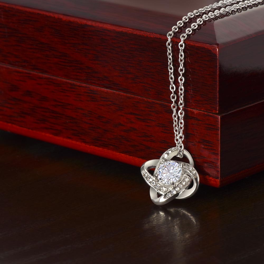Love Knot Necklace for Valentines , Birthdays and Weddings with Beautiful Custom Message - Riwayat-e-khas