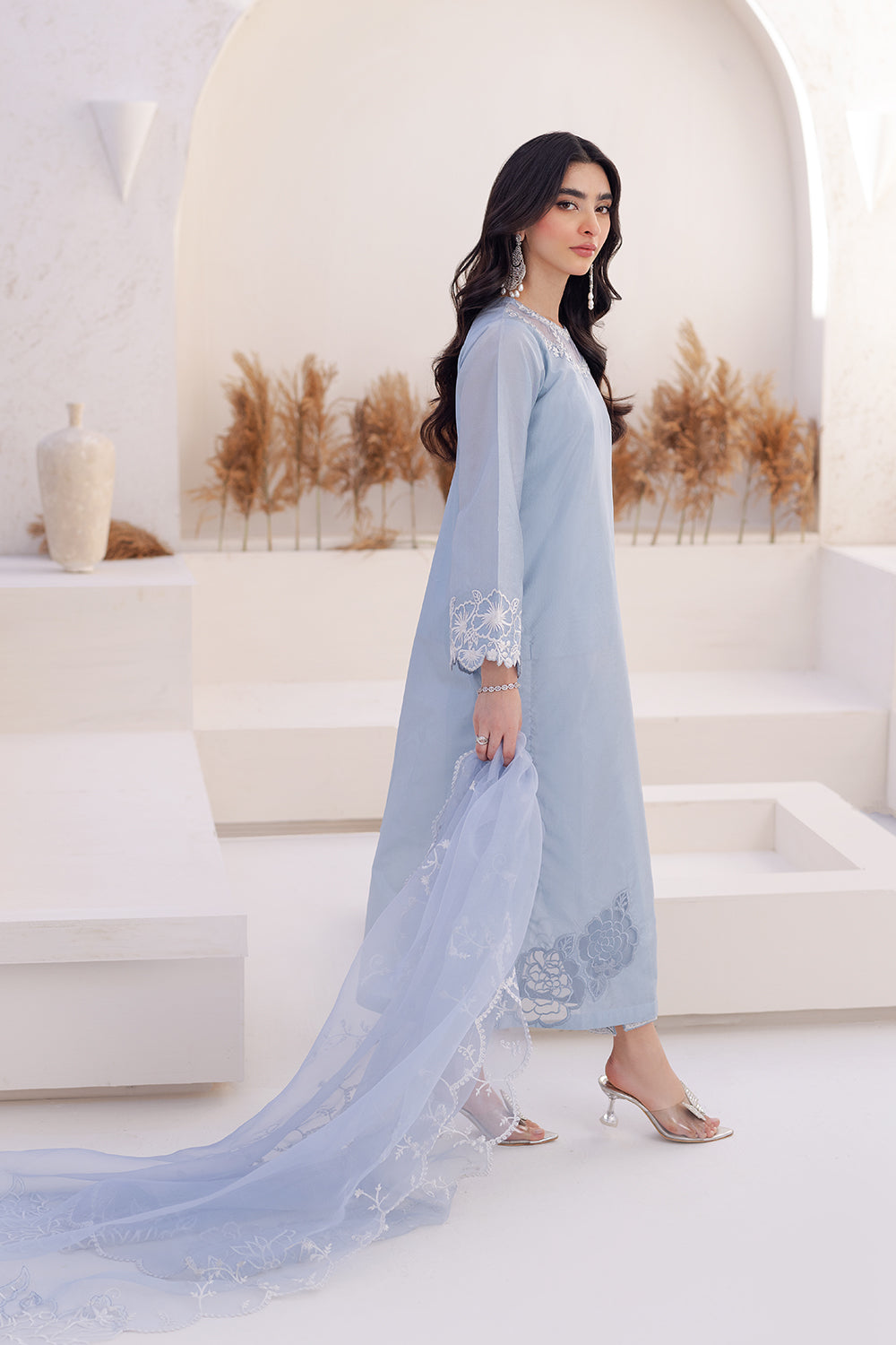 Azure | Ensembles Embroidered Formals | Ashen Grace - Riwayat-e-Khas