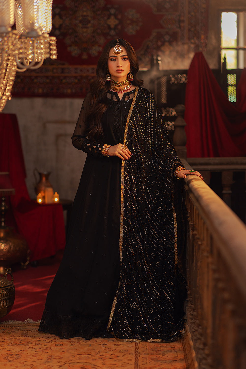 Azure | Ensembles Embroidered Formals | Noir Majesty - Riwayat-e-Khas