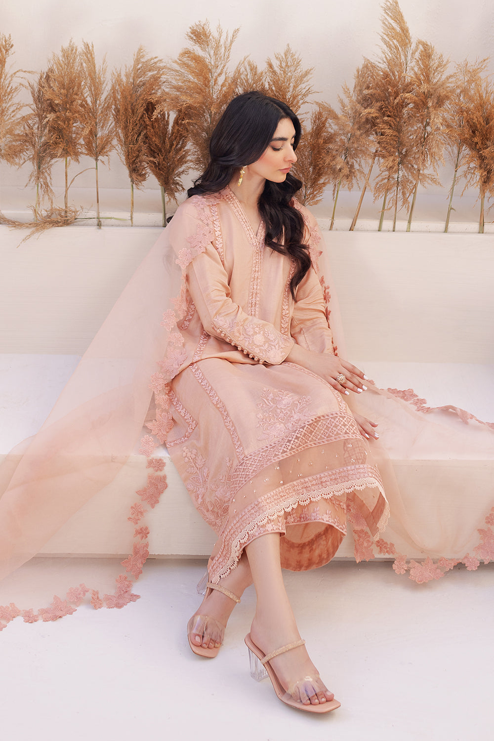 Azure | Ensembles Embroidered Formals | Sable Serenity - Riwayat-e-Khas