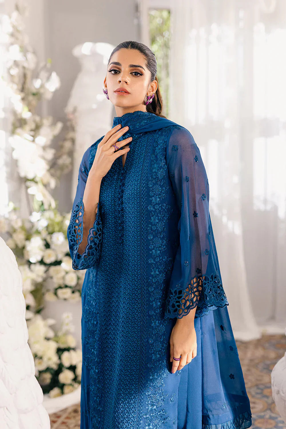 Azure | Ensembles Embroidered Formals | Galactic Glow - Riwayat-e-Khas