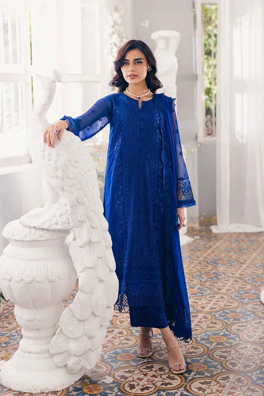 Azure | Ensembles Embroidered Formals | Iris Charm - Riwayat-e-Khas