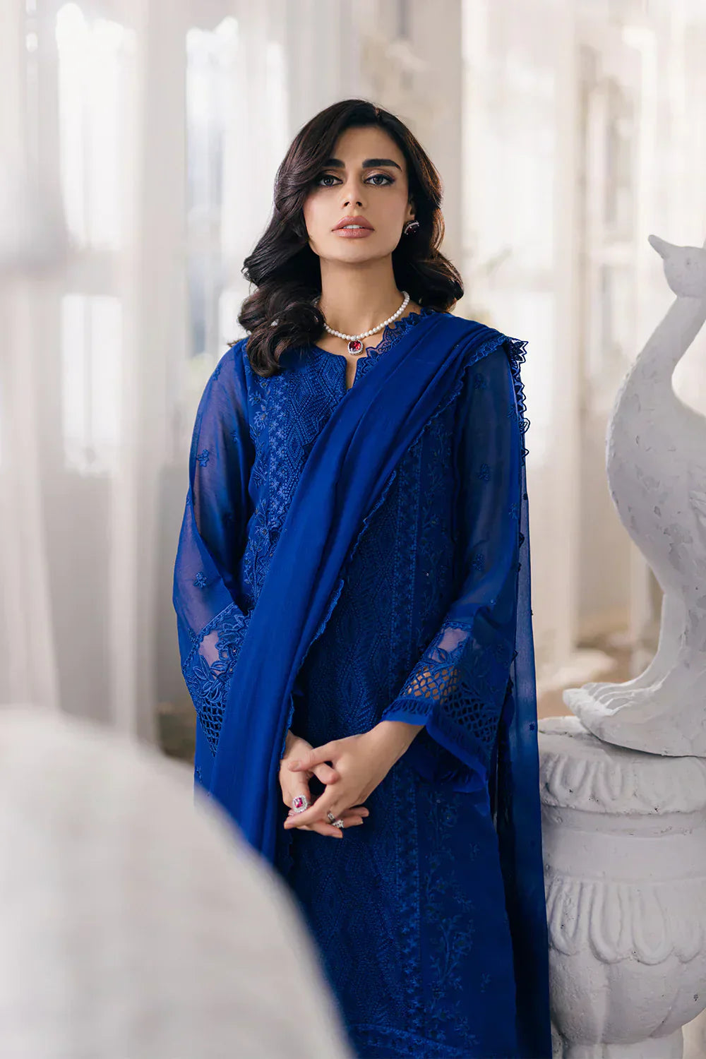 Azure | Ensembles Embroidered Formals | Iris Charm - Riwayat-e-Khas