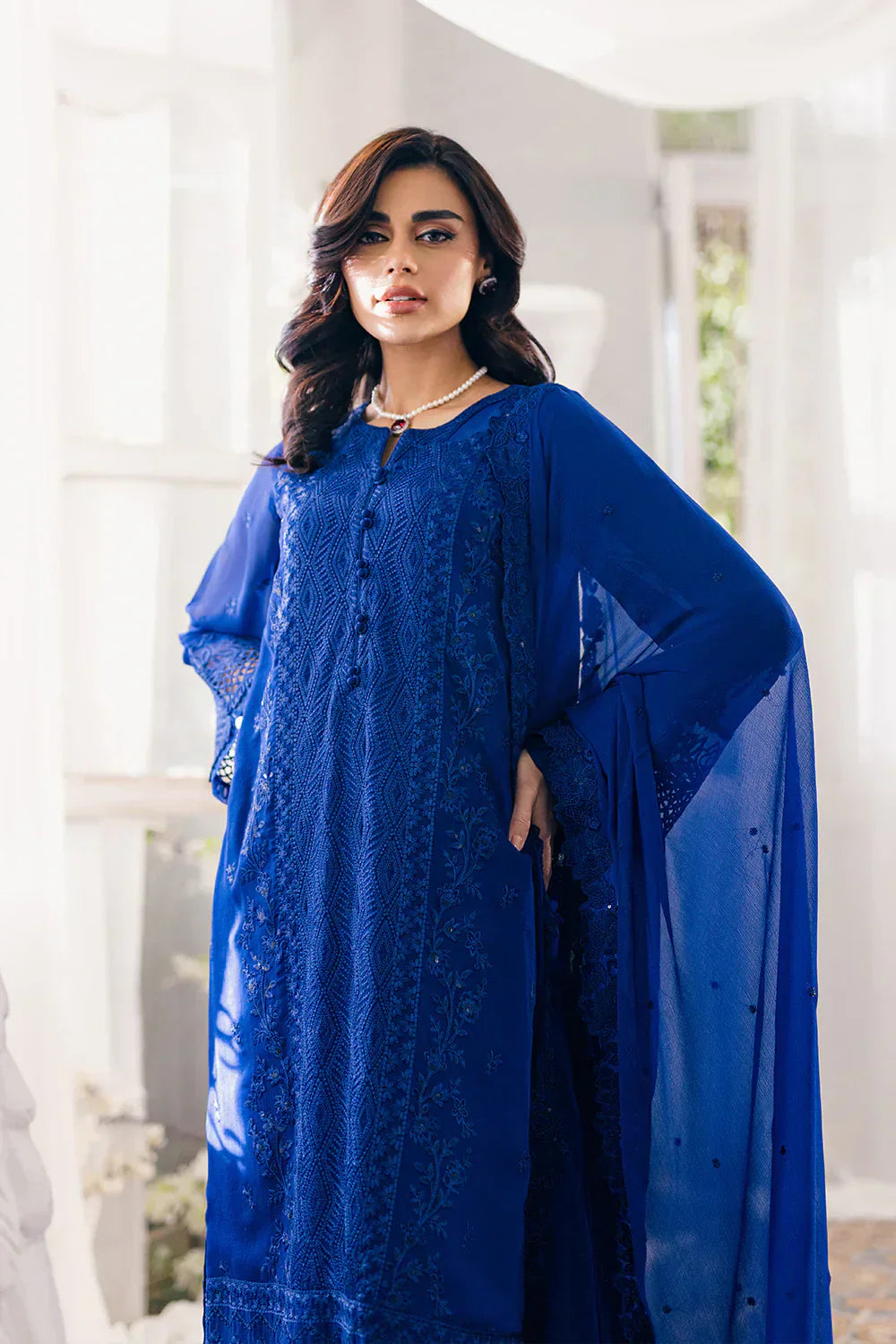 Azure | Ensembles Embroidered Formals | Iris Charm - Riwayat-e-Khas