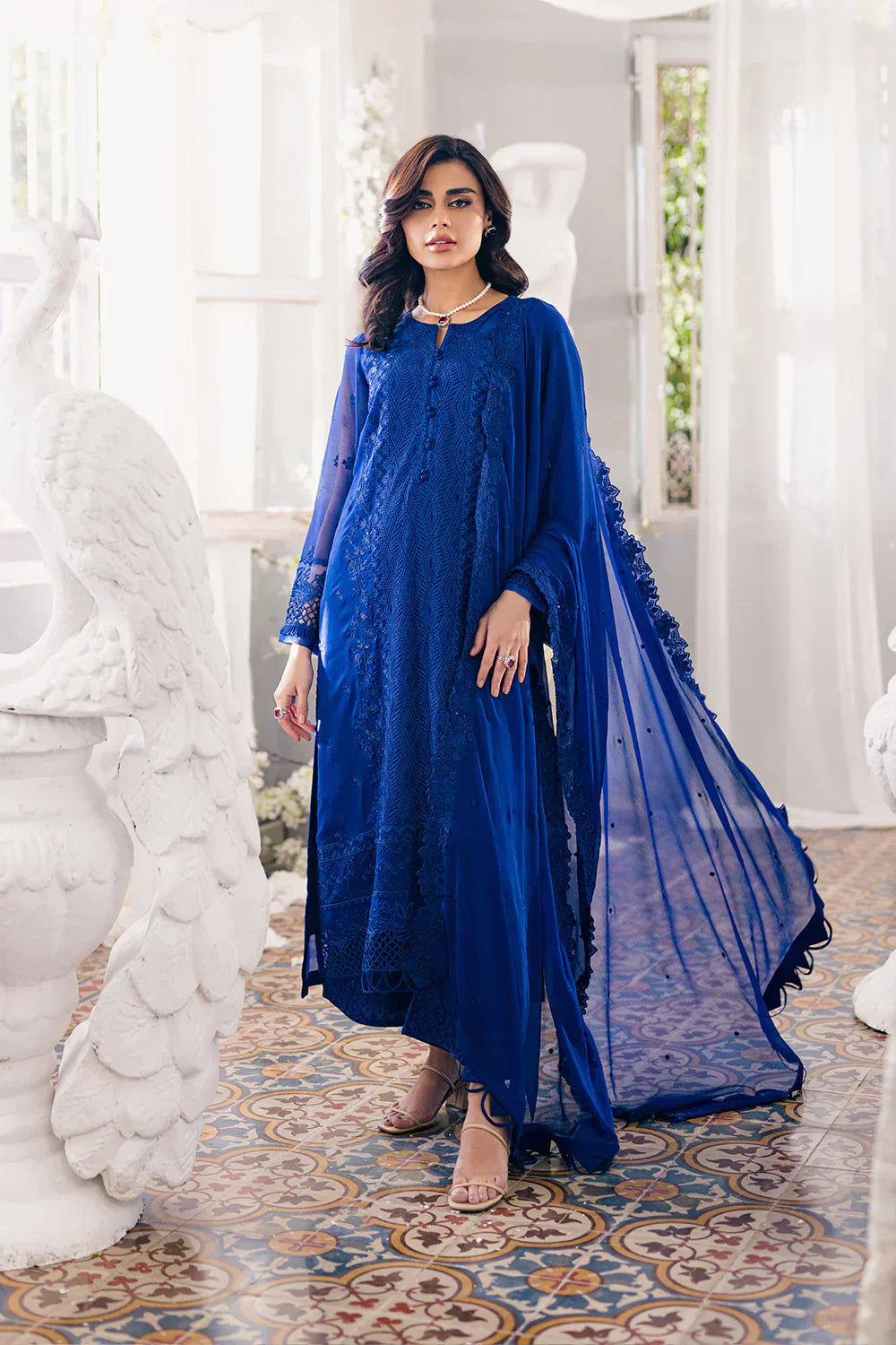 Azure | Ensembles Embroidered Formals | Iris Charm - Riwayat-e-Khas