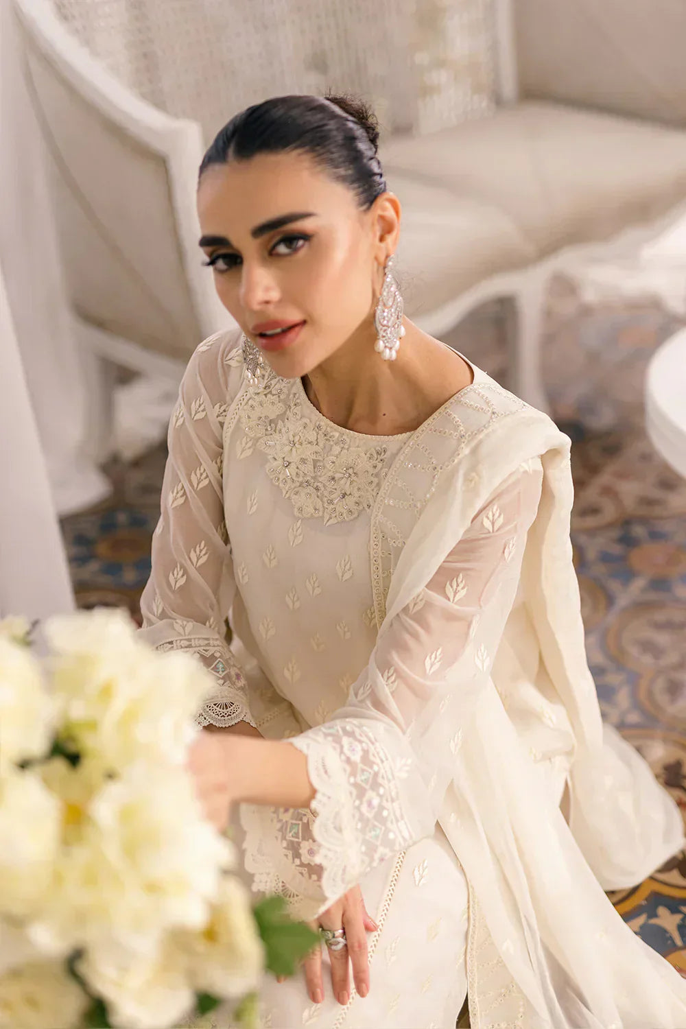 Azure | Ensembles Embroidered Formals | Angelic Frost - Riwayat-e-Khas