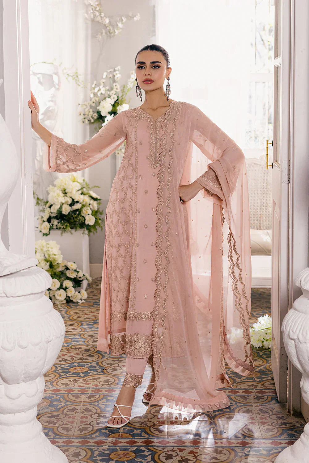 Azure | Ensembles Embroidered Formals | Nectaine - Riwayat-e-Khas