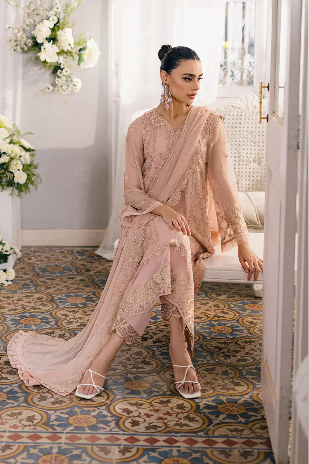 Azure | Ensembles Embroidered Formals | Nectaine - Riwayat-e-Khas