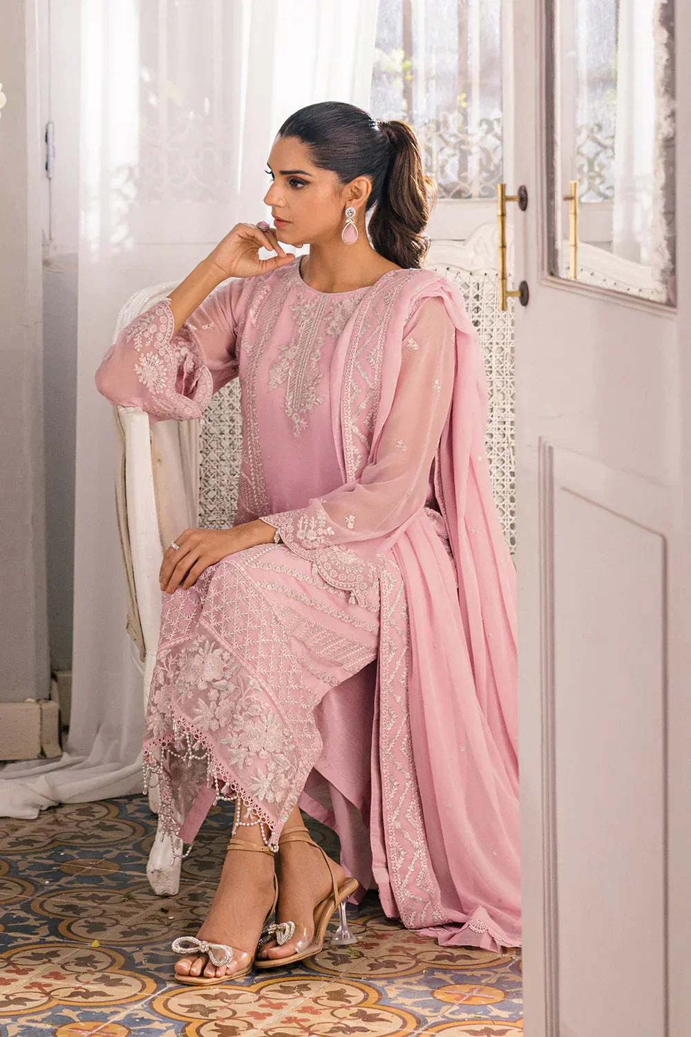Azure | Ensembles Embroidered Formals | Tender Tulip - Riwayat-e-Khas