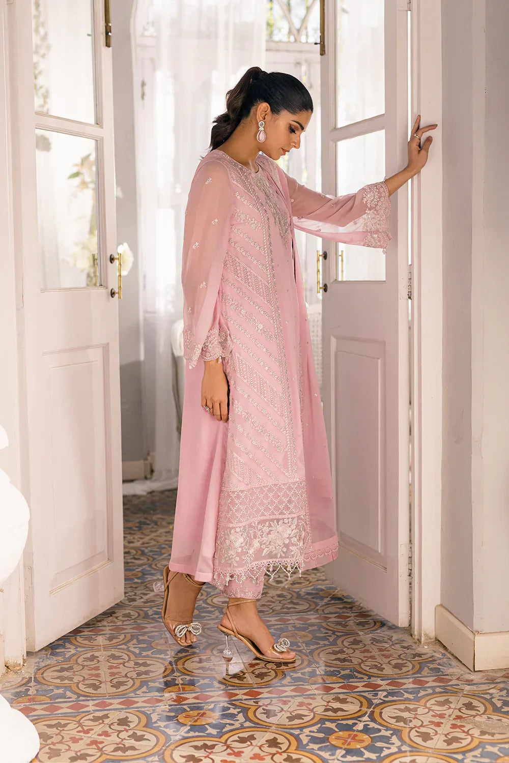 Azure | Ensembles Embroidered Formals | Tender Tulip - Riwayat-e-Khas