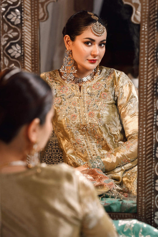 NEW MARIA B -Salmon and Leaf Green - Riwayat-e-khas