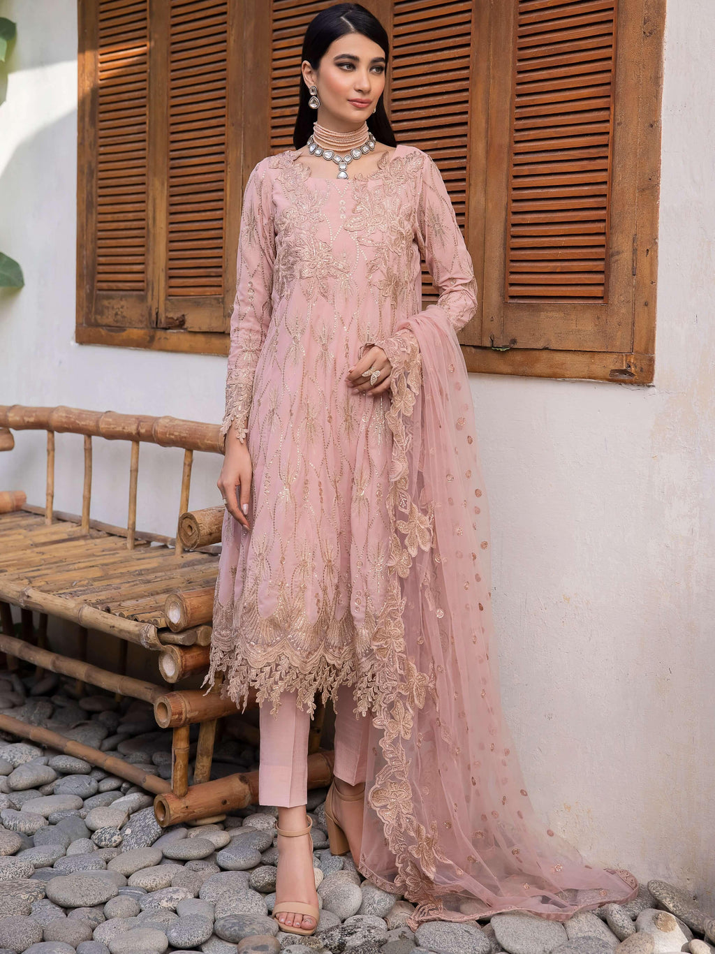 IZNIK Chinon Vol-03 Embroidered Chiffon 3Pc Suit CC-22 Oriana - House Of Anaya