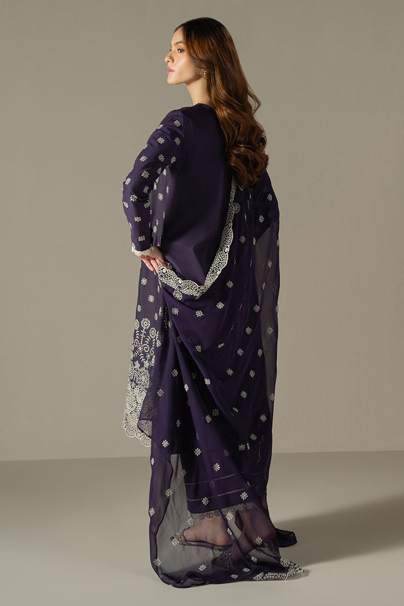 Cross Stitch | Chikankari Lawn 25 | INDIGO ROYAL - House Of Anaya