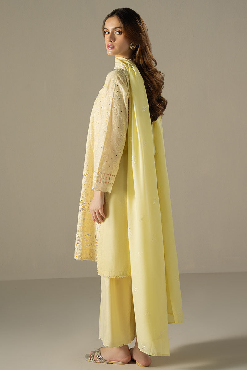 Cross Stitch | Chikankari Lawn 25 | LEMON ZEST - House Of Anaya