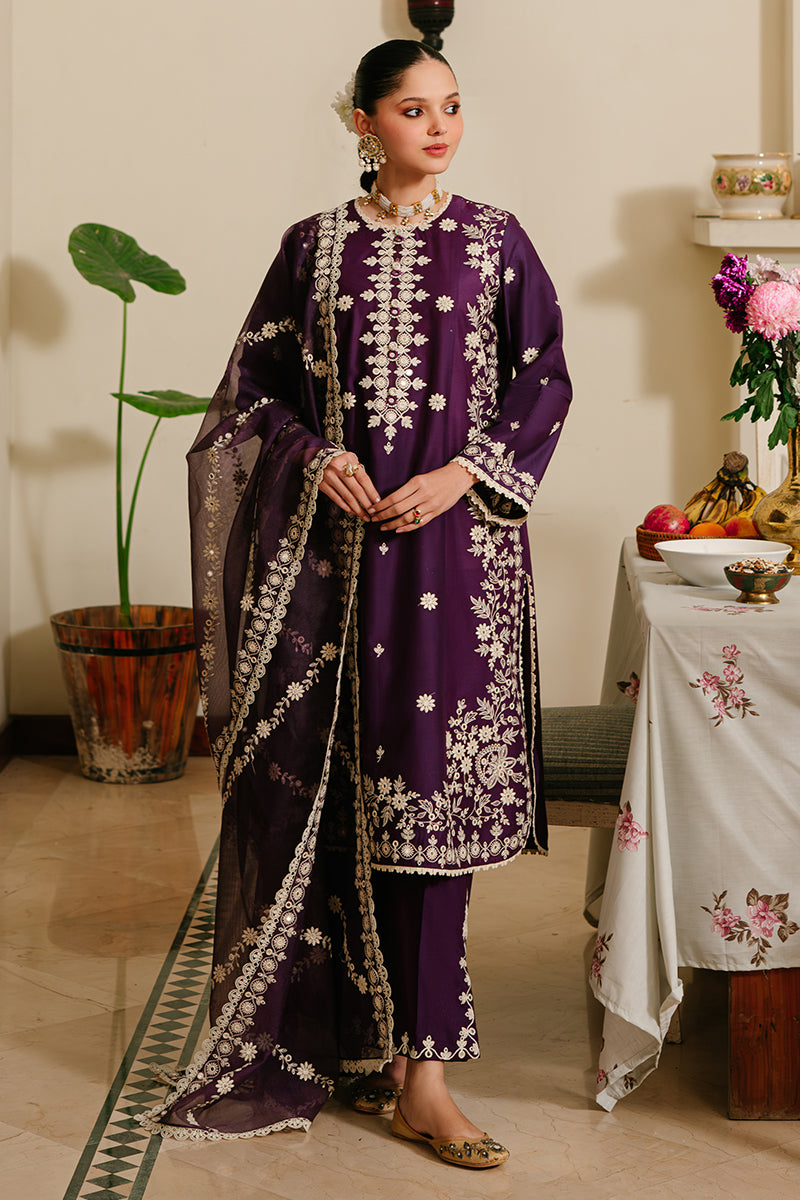Cross Stitch | Eid Lawn 24 | PLUM GRAIN - House Of Anaya