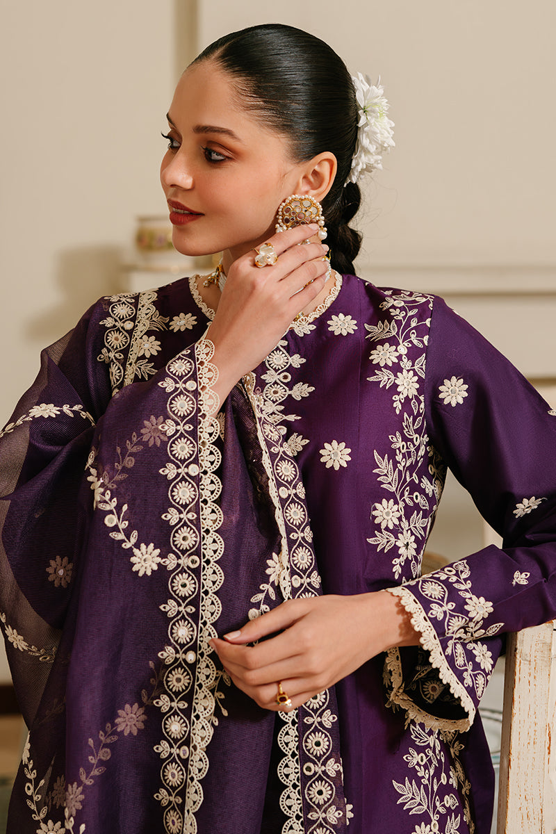 Cross Stitch | Eid Lawn 24 | PLUM GRAIN - House Of Anaya