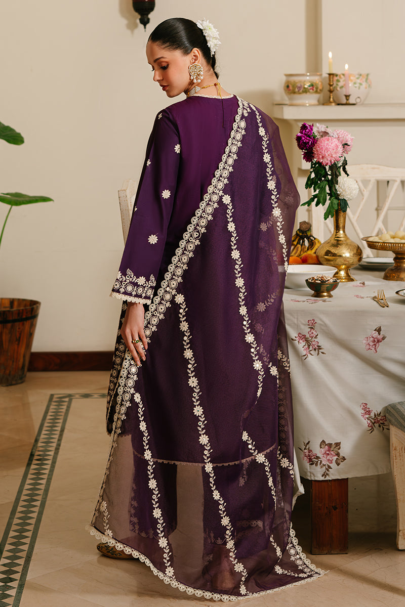 Cross Stitch | Eid Lawn 24 | PLUM GRAIN - House Of Anaya