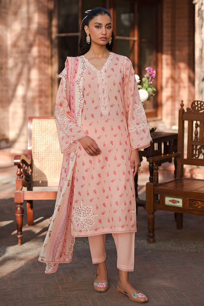 Cross Stitch | Eid Lawn 24 | PEACH GLAM - House Of Anaya