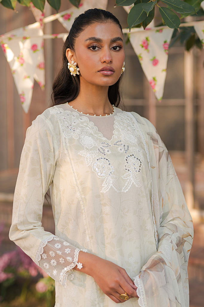 Cross Stitch | Eid Lawn 24 | WHISPERING WHITE - House Of Anaya