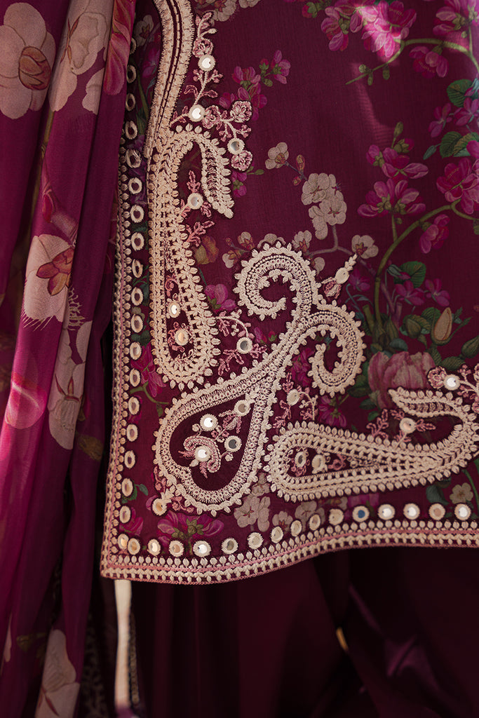 Cross Stitch | Eid Lawn 24 | IRIS MAUVE - House Of Anaya