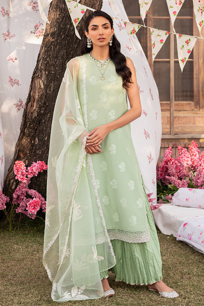 Cross Stitch | Eid Lawn 24 | CELADON SPRUCE - House Of Anaya