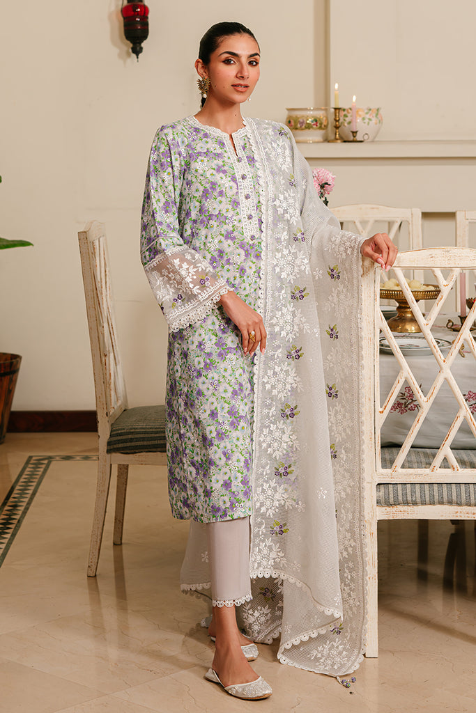 Cross Stitch | Eid Lawn 24 | LAVENDER STRETCH - House Of Anaya