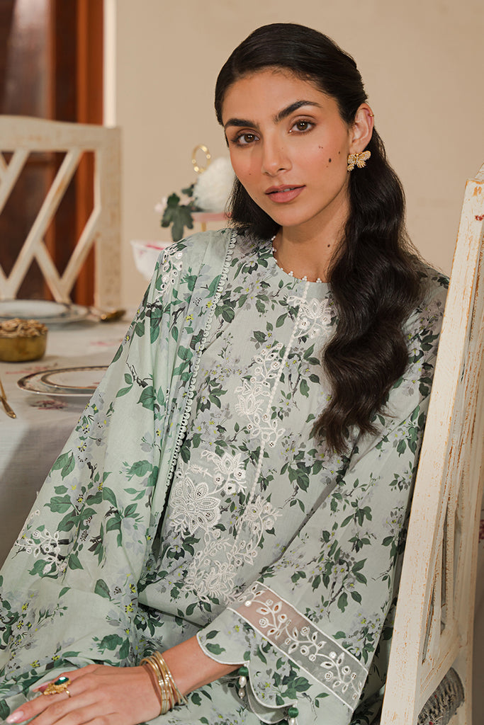 Cross Stitch | Eid Lawn 24 | SAGE SILT - House Of Anaya