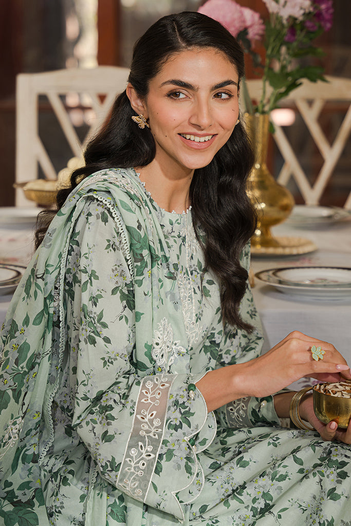 Cross Stitch | Eid Lawn 24 | SAGE SILT - House Of Anaya