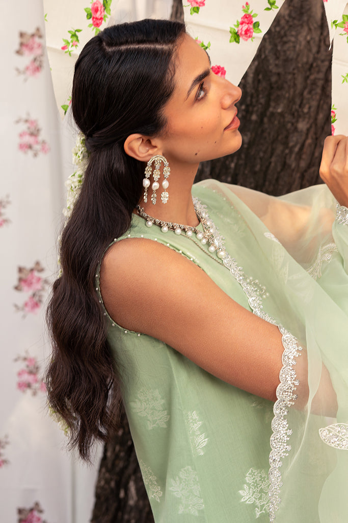 Cross Stitch | Eid Lawn 24 | CELADON SPRUCE - House Of Anaya