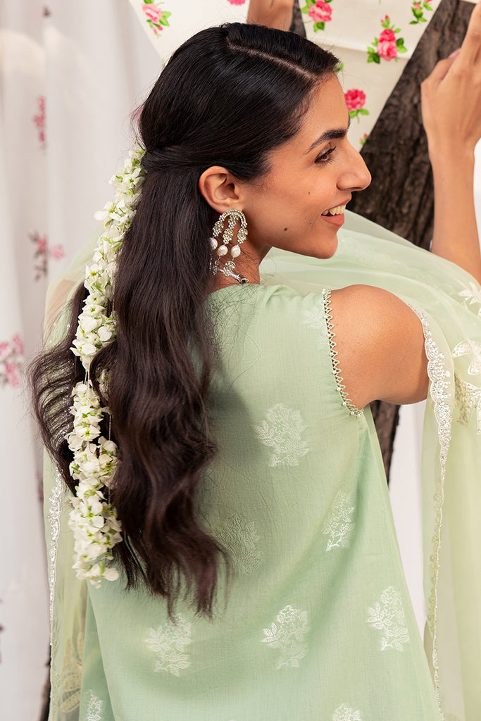 Cross Stitch | Eid Lawn 24 | CELADON SPRUCE - House Of Anaya