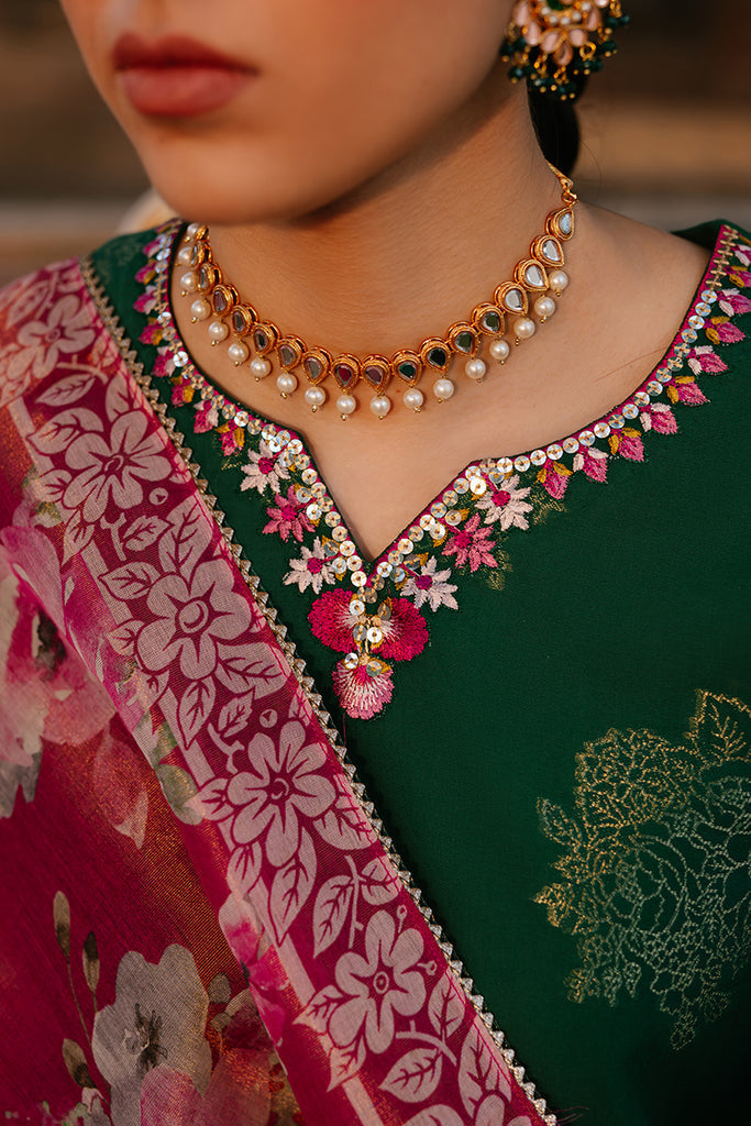 Cross Stitch | Eid Lawn 24 | OPULENT GREEN - House Of Anaya