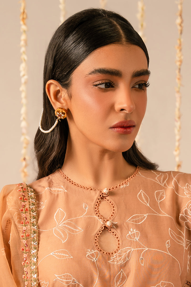 Cross Stitch | Mahiri Embroidered Collection 24 | RUSTIC BROWN - House Of Anaya