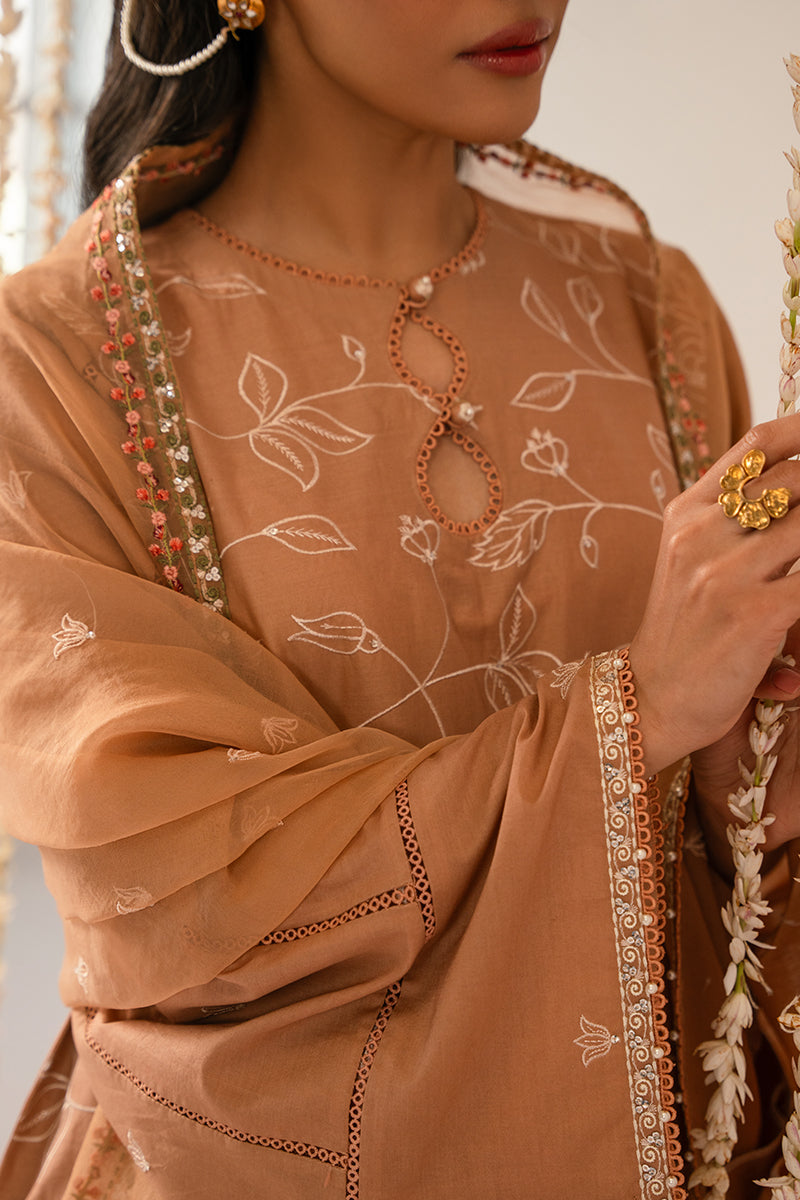 Cross Stitch | Mahiri Embroidered Collection 24 | RUSTIC BROWN - House Of Anaya