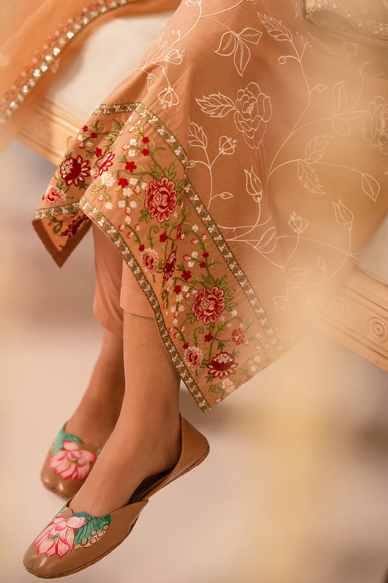 Cross Stitch | Mahiri Embroidered Collection 24 | RUSTIC BROWN - House Of Anaya