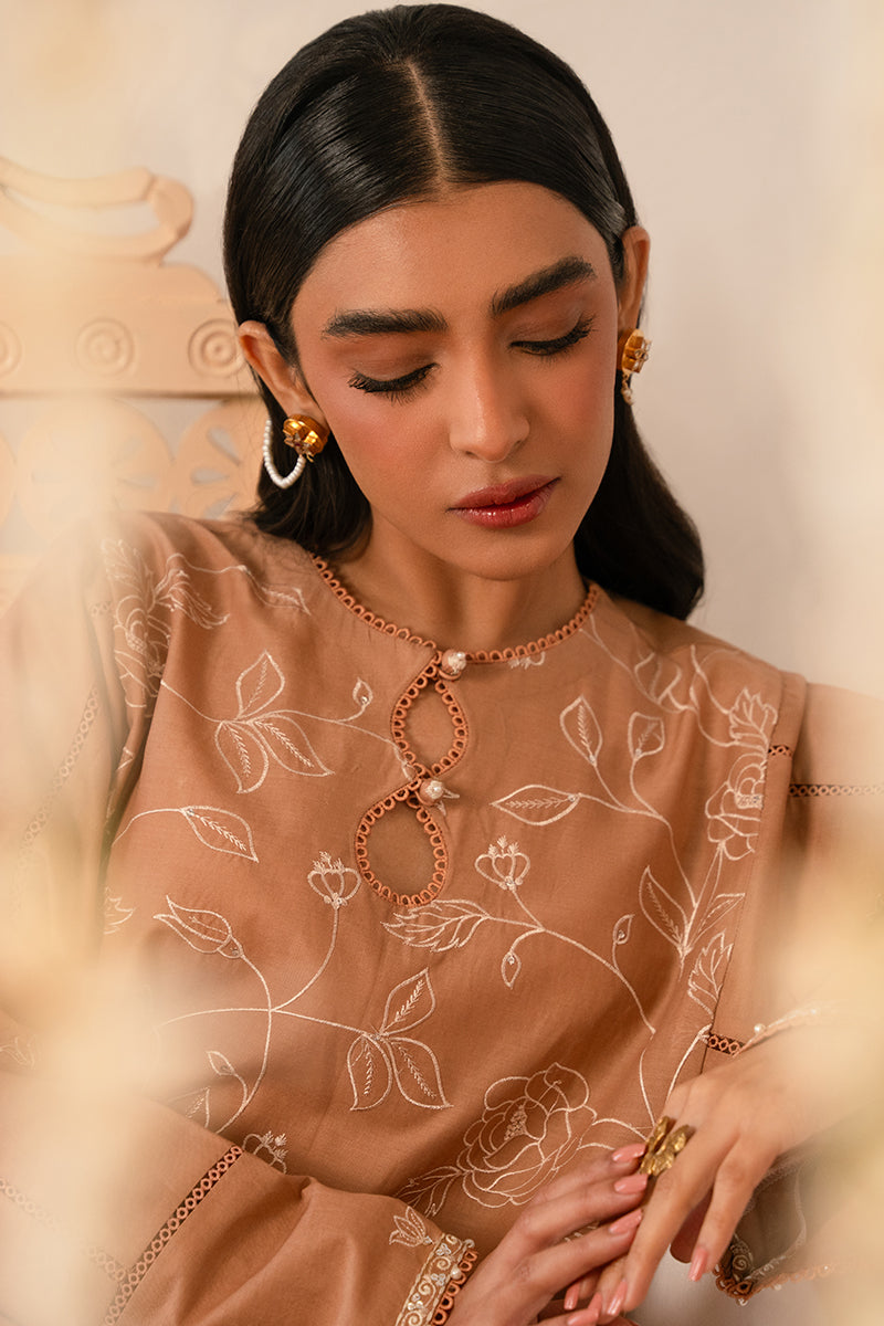 Cross Stitch | Mahiri Embroidered Collection 24 | RUSTIC BROWN - House Of Anaya