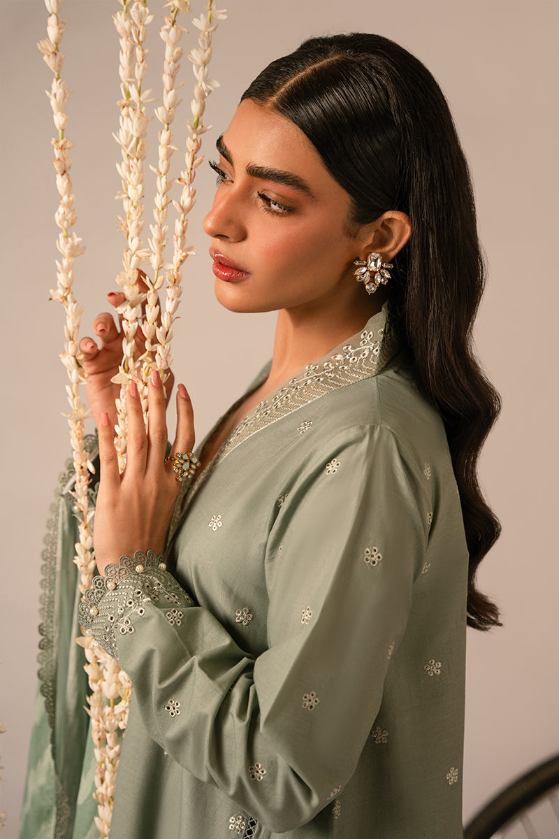 Cross Stitch | Mahiri Embroidered Collection 24 | Sage Green - House Of Anaya