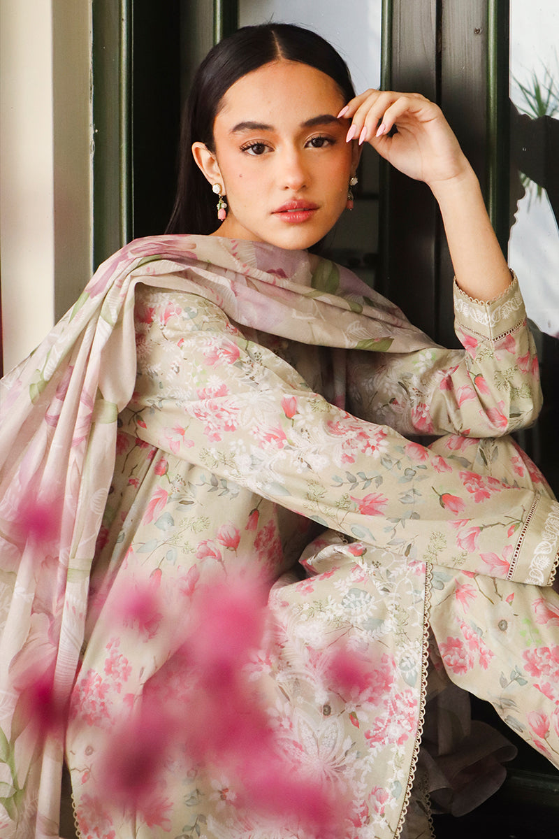 Cross Stitch | Printed Lawn | OLIVE AURA - House Of Anaya