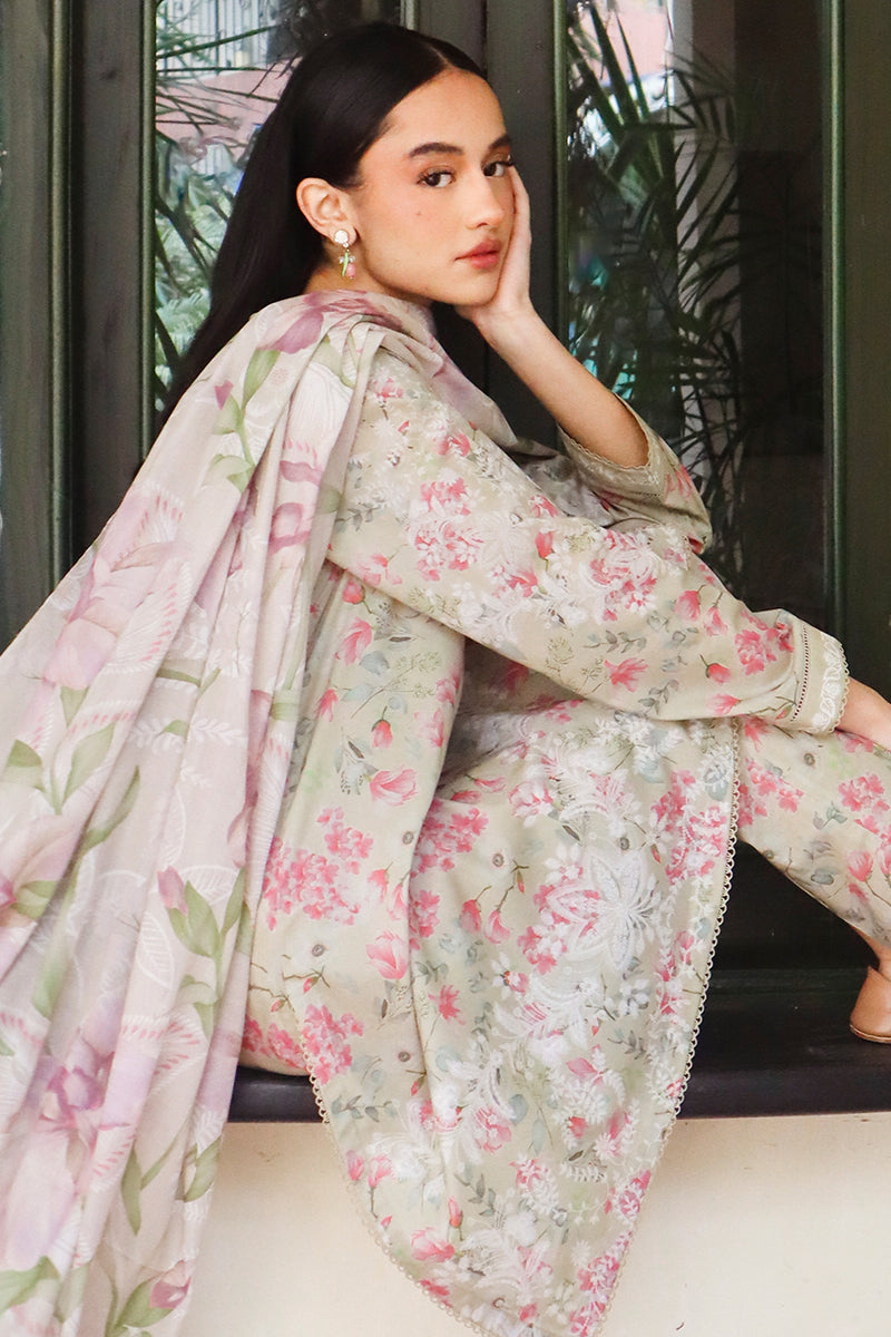 Cross Stitch | Printed Lawn | OLIVE AURA - House Of Anaya