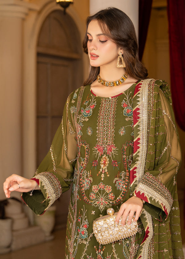 Strawberry | Rimjhim Chiffon Collection | FLS-RJ-002 - Riwayat-e-Khas