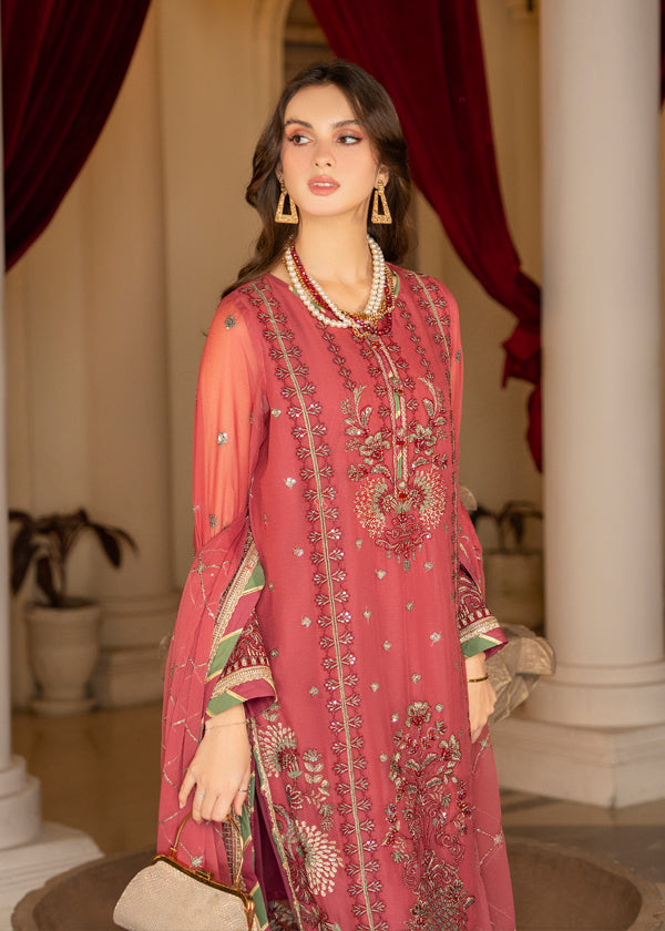 Strawberry | Rimjhim Chiffon Collection | FLS-RJ-003 - Riwayat-e-Khas