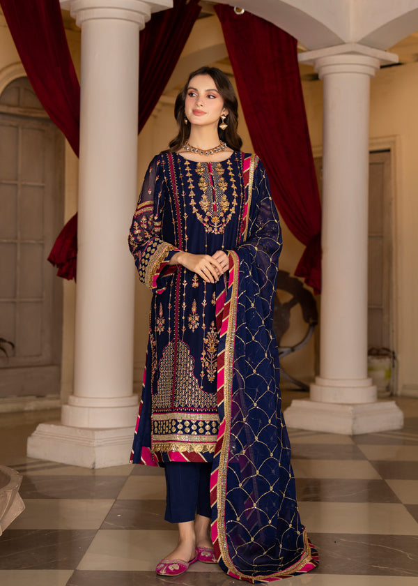 Strawberry | Rimjhim Chiffon Collection | FLS-RJ-005 - Riwayat-e-Khas