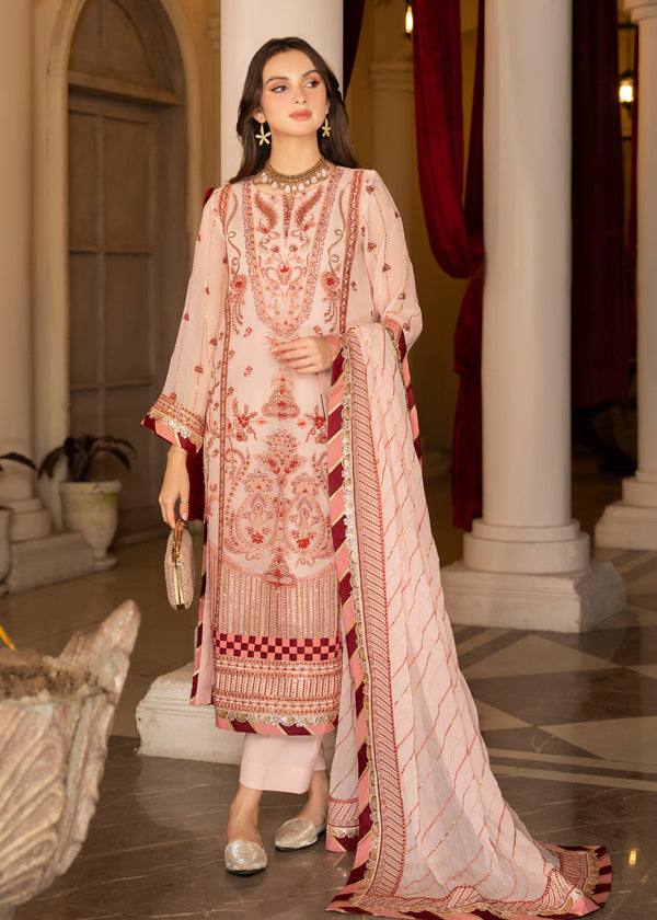 Strawberry | Rimjhim Chiffon Collection | FLS-RJ-006 - Riwayat-e-Khas