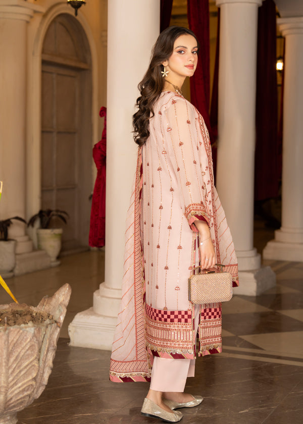Strawberry | Rimjhim Chiffon Collection | FLS-RJ-006 - Riwayat-e-Khas