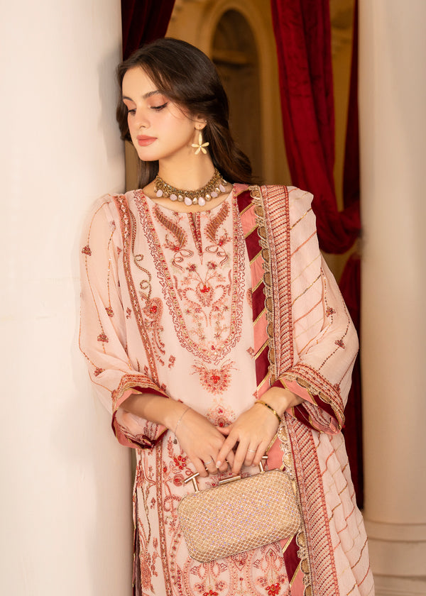 Strawberry | Rimjhim Chiffon Collection | FLS-RJ-006 - Riwayat-e-Khas